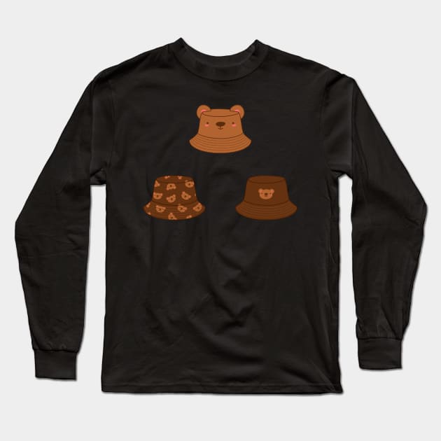 Bear bucket hat set Long Sleeve T-Shirt by Nikamii